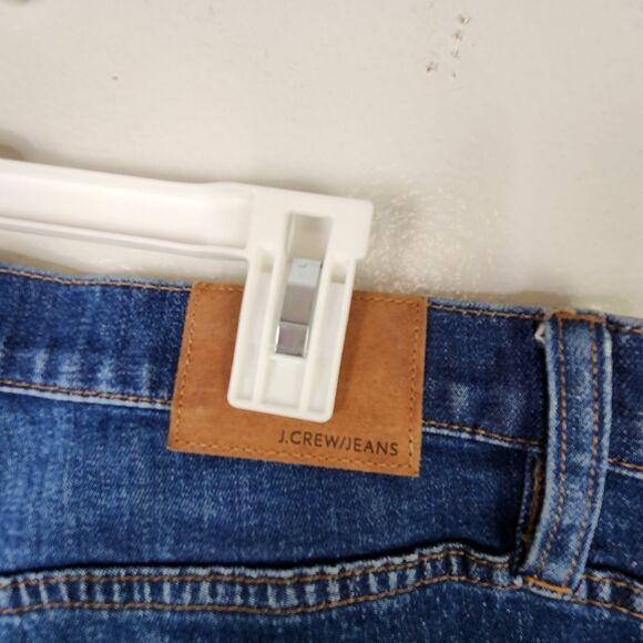 J. Crew Blue Med Wash Slim Broken In Boyfriend Jeans Raw Hem Size 32/14 - Picture 11 of 12